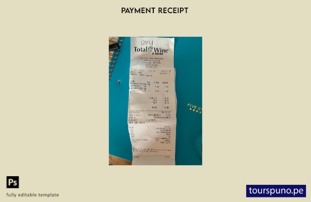 lista para imprimir plantilla de recibo de pago de tienda USA Total Wine y más